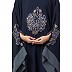 Embroidery Irani Kaftan with contrast border-Navy
